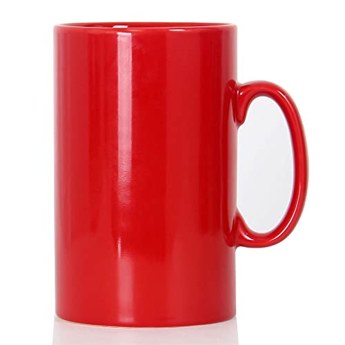 850ml Extra große Keramik Kaffeetasse, Smilatte M017 Classic Porzellan Boss Super Gross Tasse Big Teetasse mit Griff für Büro und Zuhause, Rot