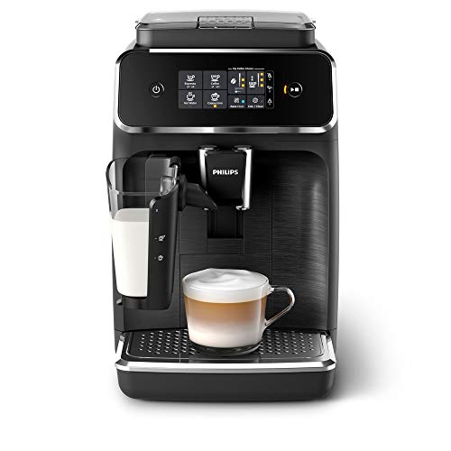 Philips 2200 Serie EP2232/40 Kaffeevollautomat, 3 Kaffeespezialitäten (LatteGo Milchsystem) Matt-schwarz/Schwarz-gebürstet